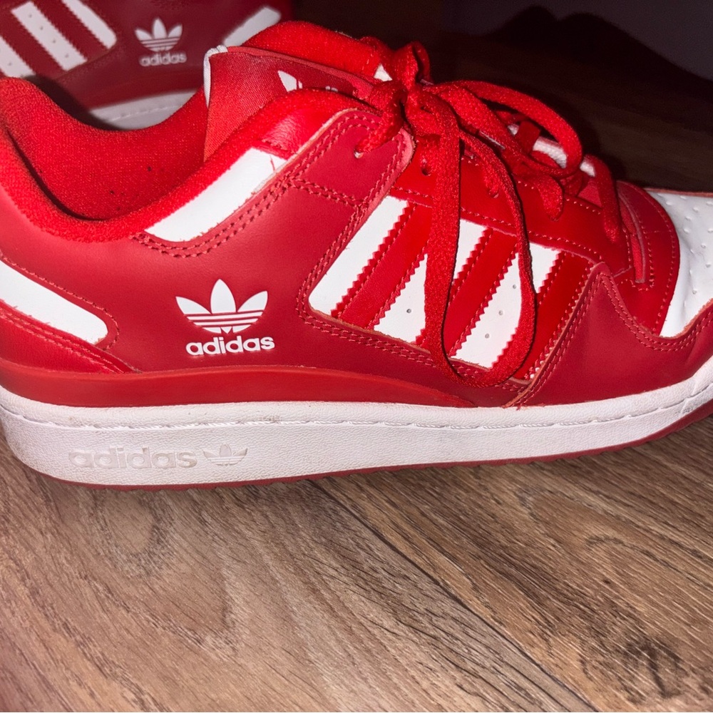 Adidas Kids Red and White Sneakers